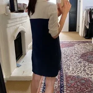 Club Monaco | Dresses | Club Monaco Navy And White Buttonup Dress | Poshmark